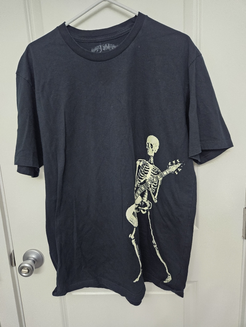 JEM Black Tee with Skeleton Guitar Graphicl Xl